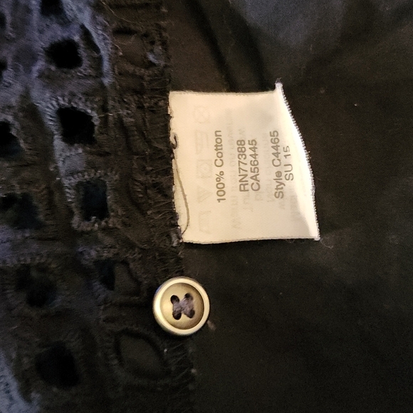 Madewell Cotton Mesh Short Sleeve Top Black Small - Picture 5 of 5